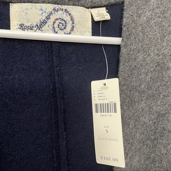 Anthropologie Rosie Neira Wool Cardigan | Grey Blue | Size S - Picture 8 of 12